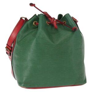 Authentic LOUIS VUITTON Epi Petit Noe Shoulder Bag Bicolor Green Red M44147 LV